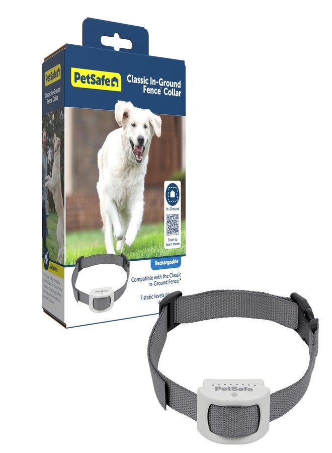 بيت سيف طوق استقبال قابل لإعادة الشحن من PetSafe Classic، مُصمم خصيصًا للأسوار الأرضية للكلاب والقطط - من الشركة الأم لعلامة Invisible Fence التجارية - 7 مستويات من التصحيح الثابت القابل للتعديل - مناسب للحيوانات الأليفة التي تزن 2.3 كجم فأكثر - Image 1